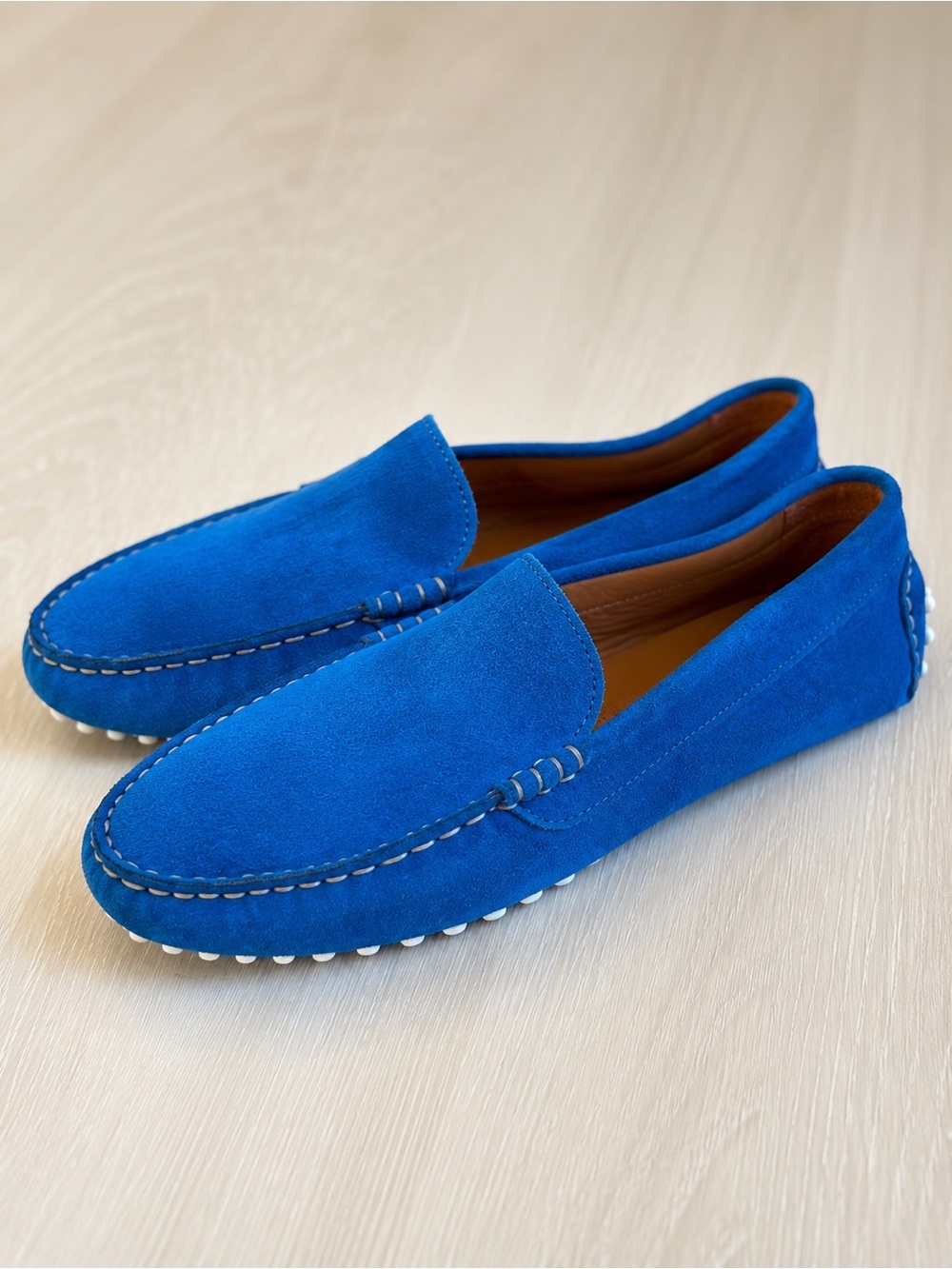 M.Gemi Blue Suede Driving Loafers Women’s EU 40 Made in Italy Flats